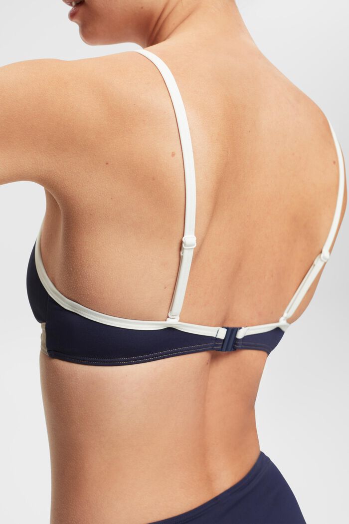 Dreifarbiges Bikinioberteil mit variablen Trägern