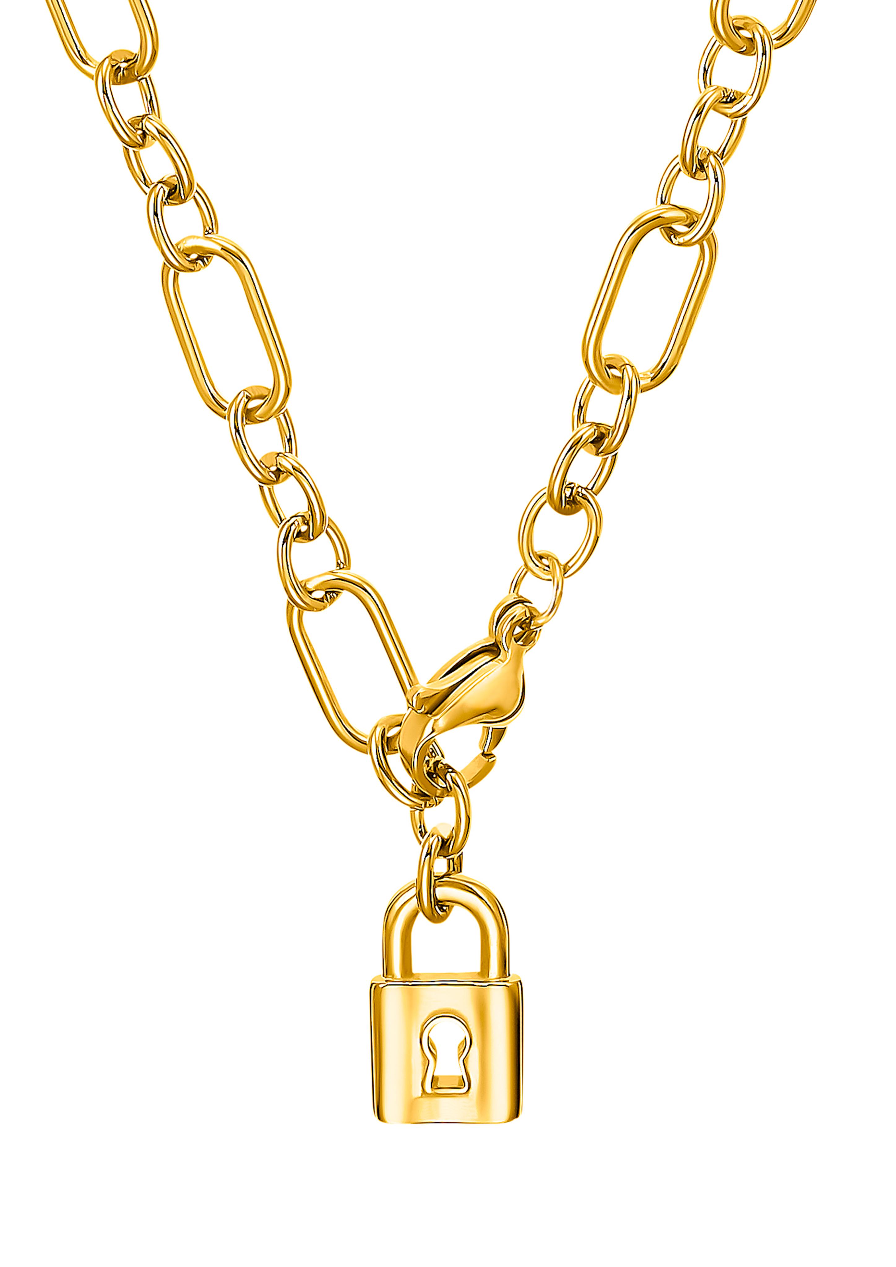 Schloss-Halskette IP Gold aus Edelstahl  6005094-19B0