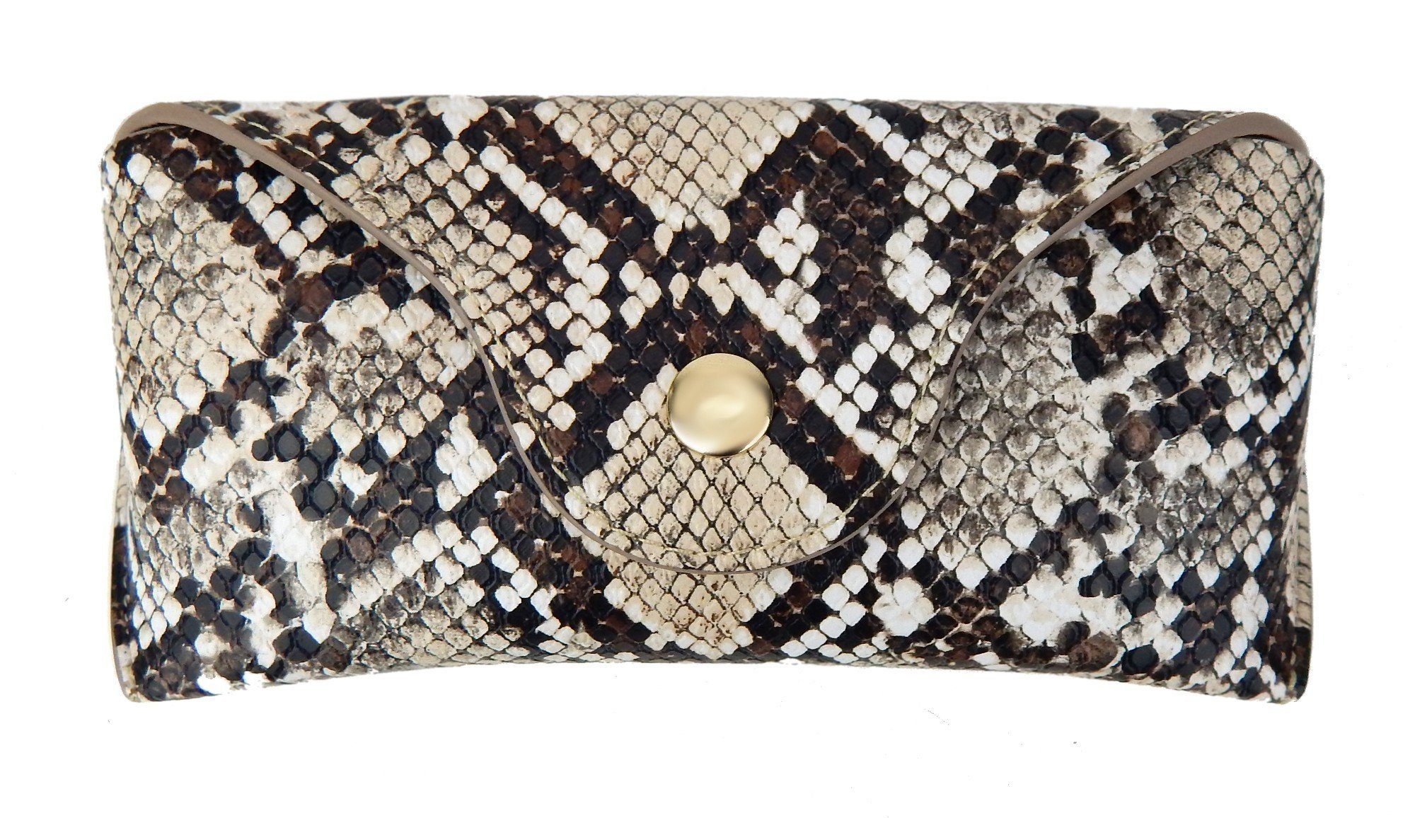 Ella Jonte Brillenetui, Animalprint Kunstleder Schlange braun beige
