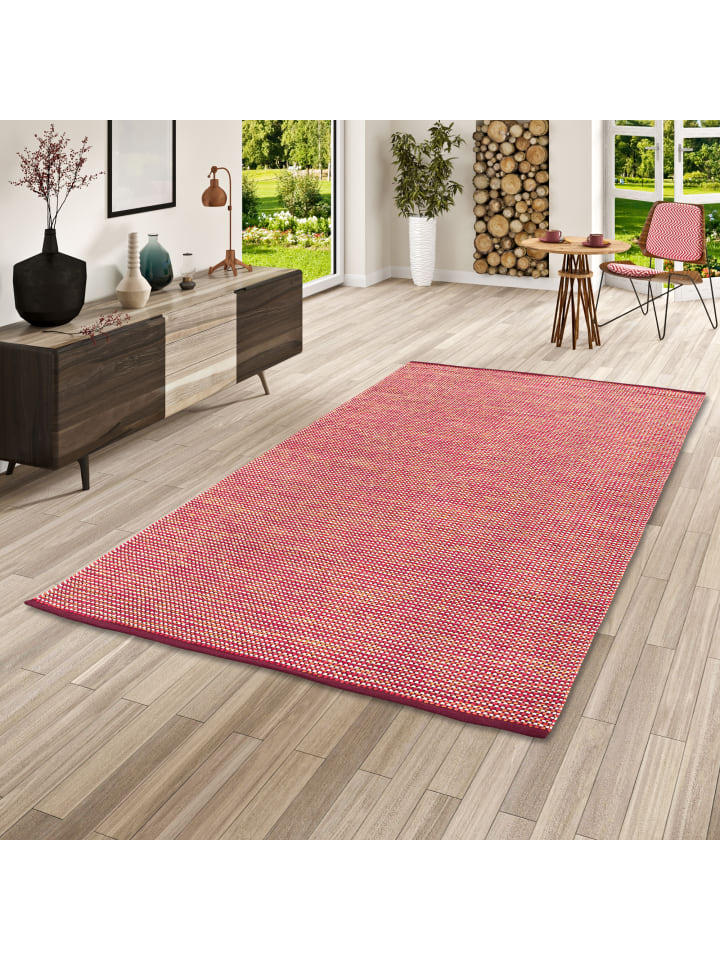 Pergamon Baumwolle Natur Kelim Teppich Sandy Modern in Rot Orange günstig kaufen