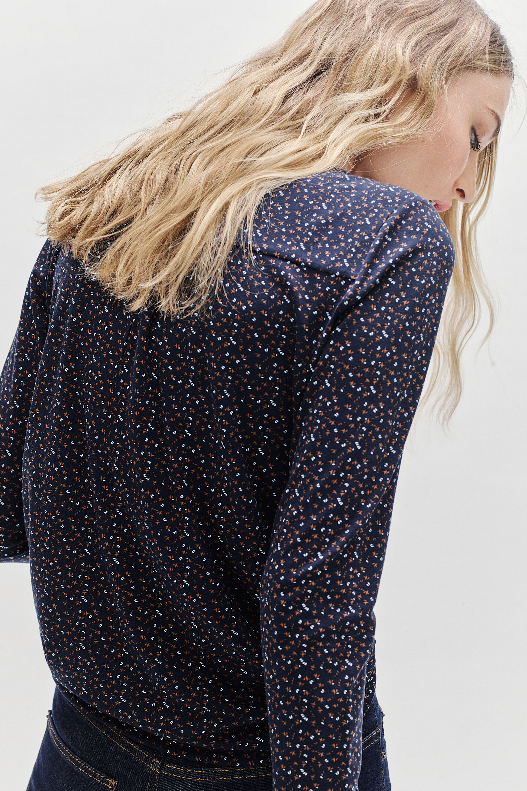 t-shirt jackson petale bleu marine femme