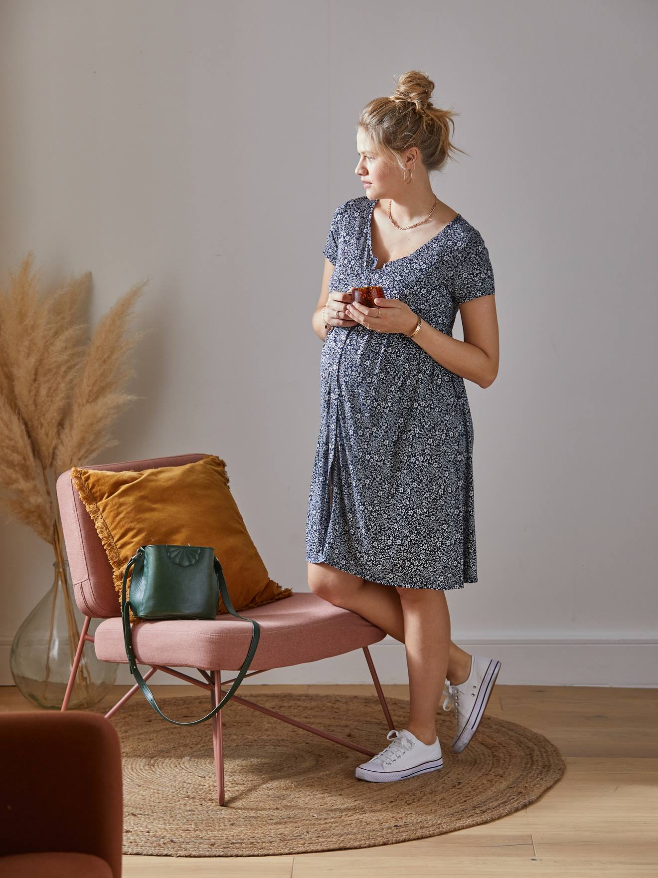 Robe fluide évolutive grossesse et d'allaitement noir