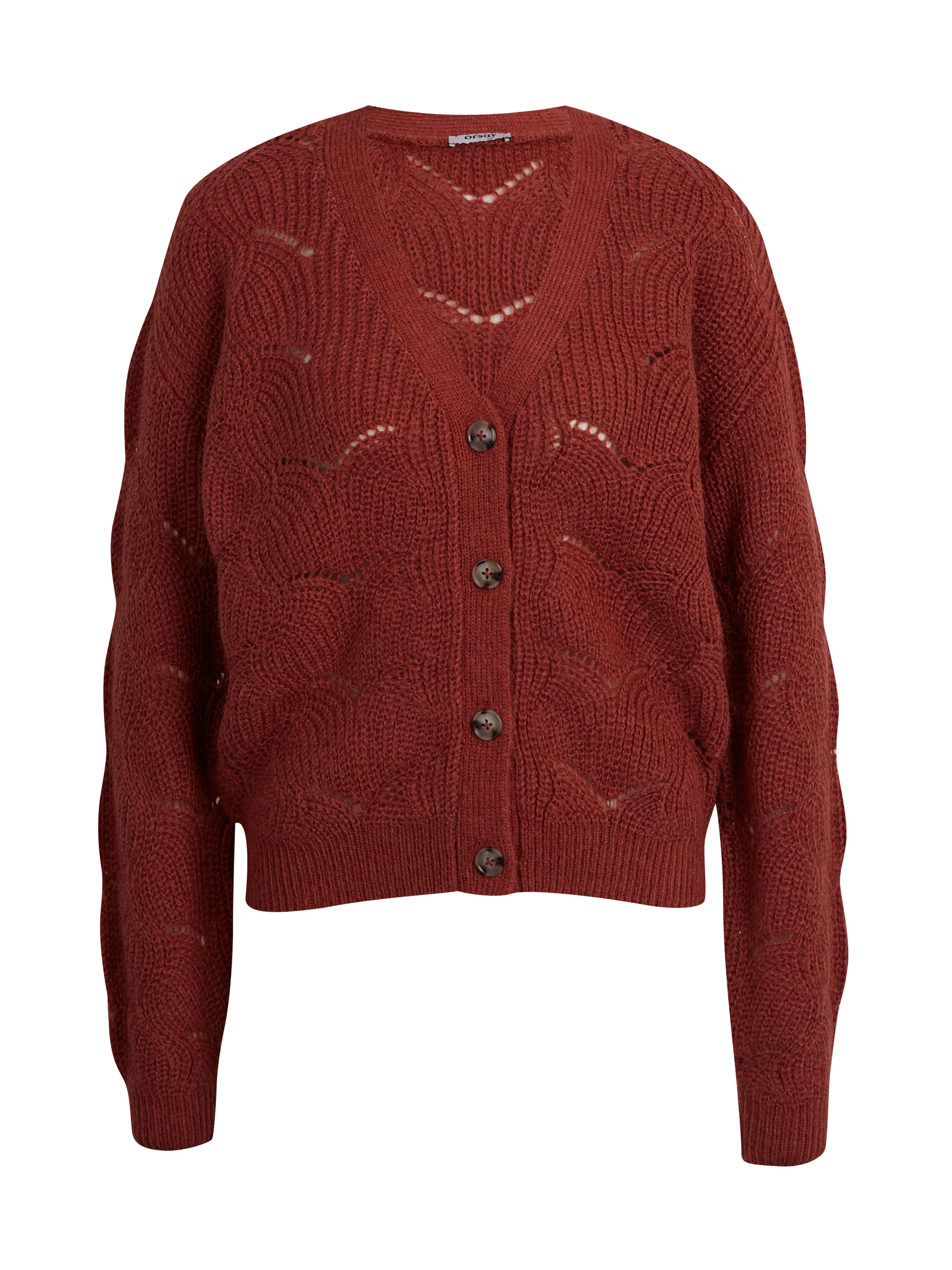 Ziegelfarbene Damen-Strickjacke ORSAY