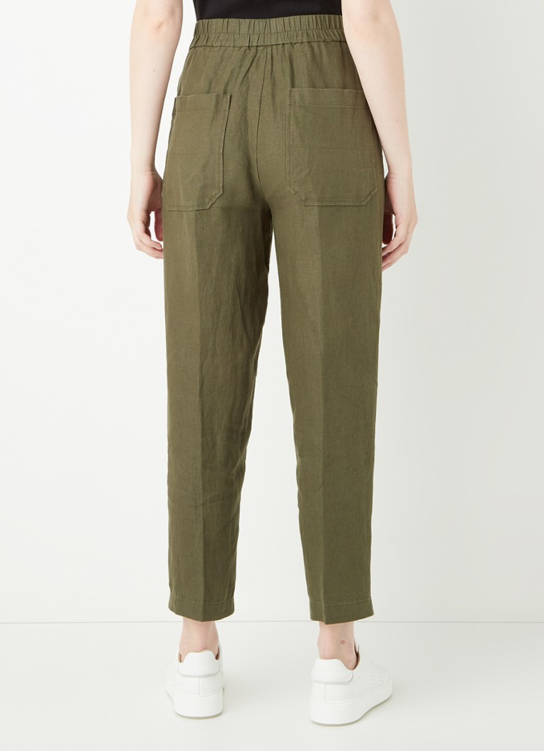 Pantaloni di lino affusolati a vita alta Whistles
