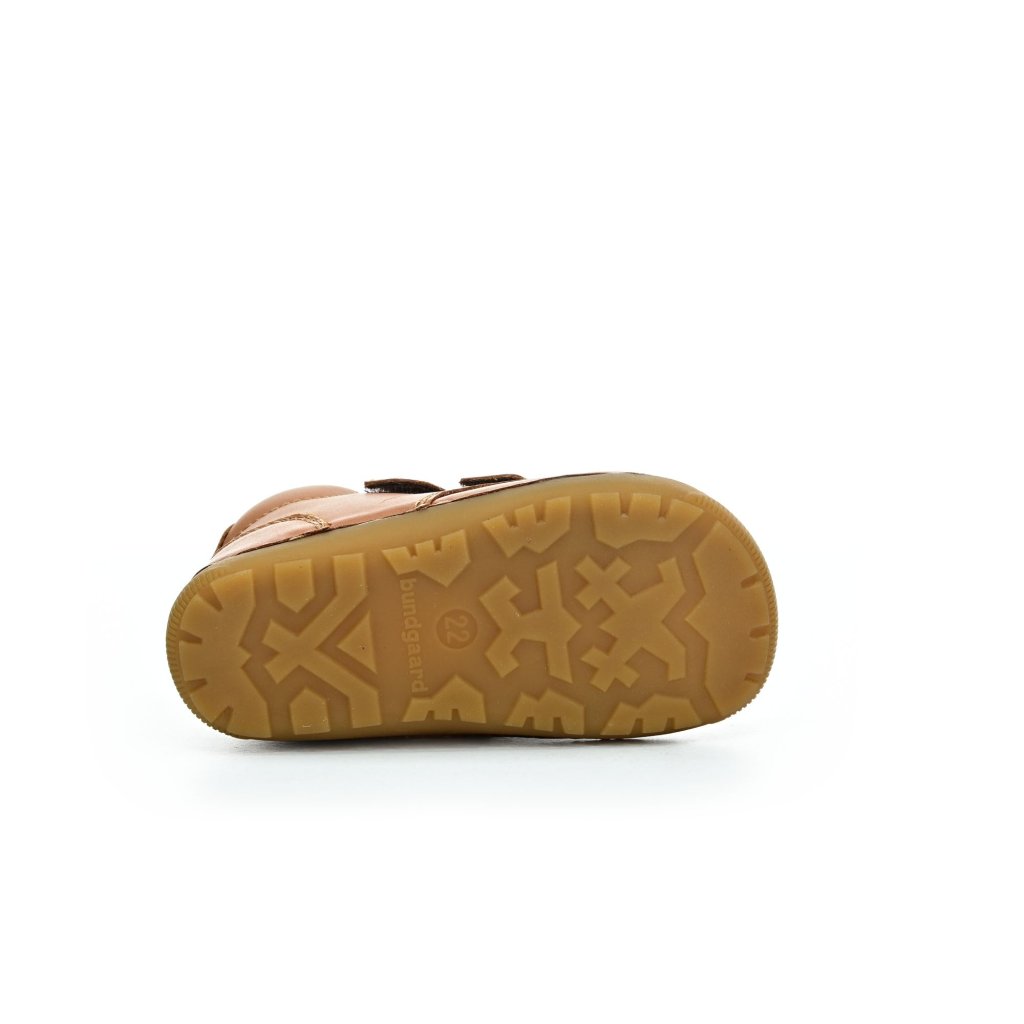 Bundgaard Petit Velcro Cognac braune Mid Cut Barfußschuhe