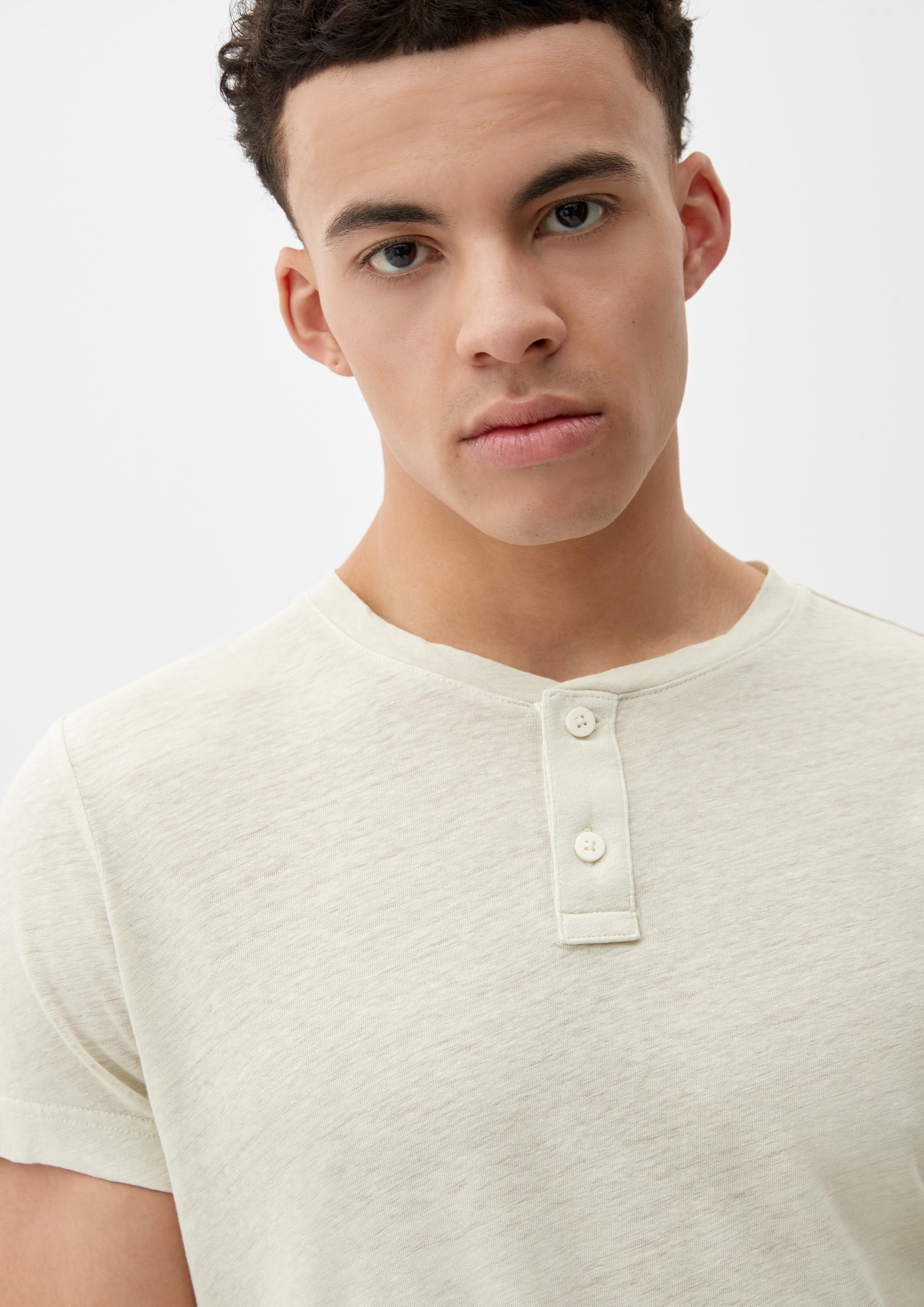 Henley-Shirt aus Leinenmix  2130378-8000