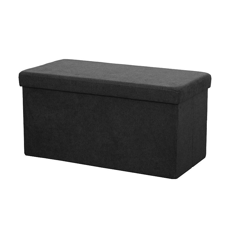 Home Benk m/oppbevaring 76x38x38 cm sammenleggbar sort Lisa