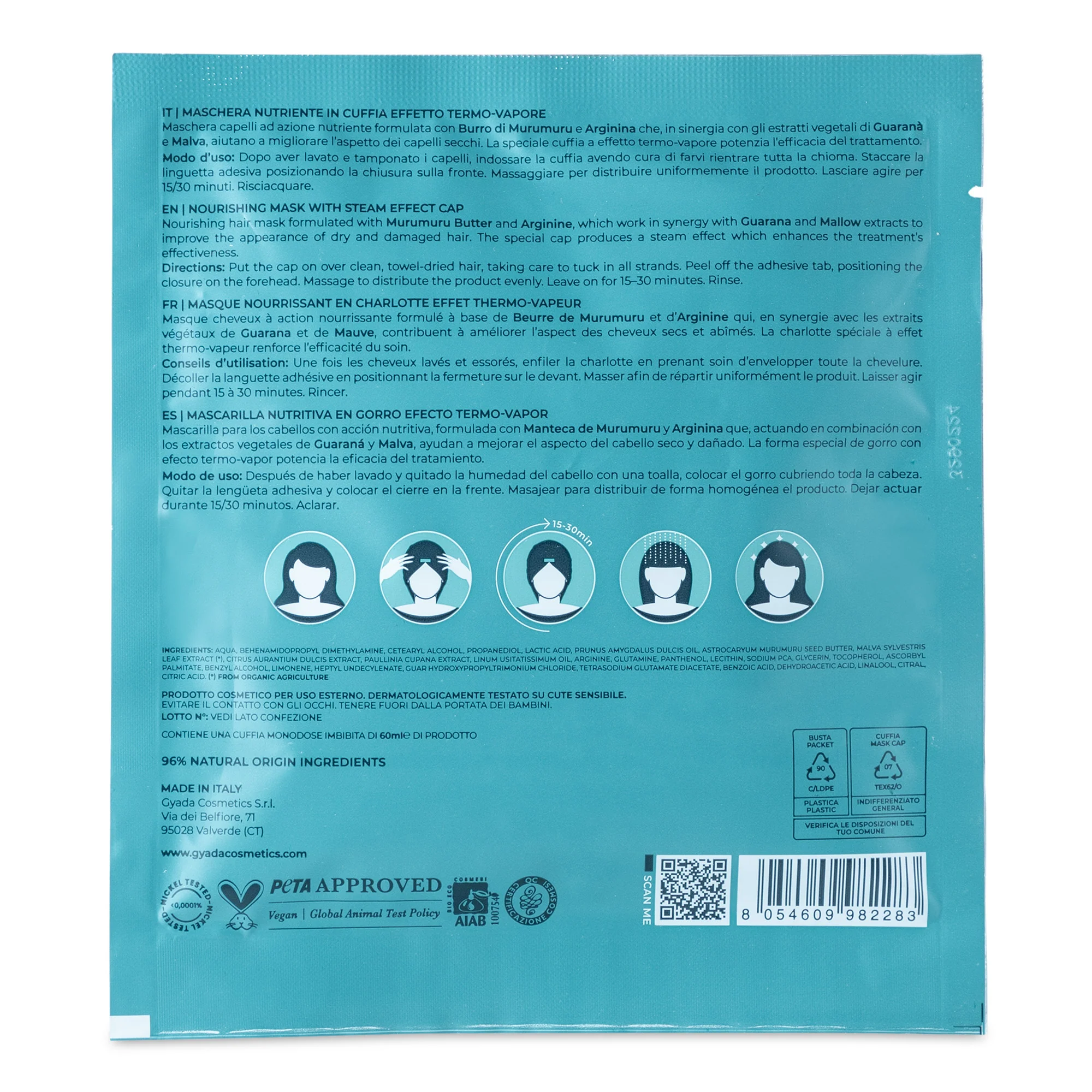 Măști de păr din material textil Mască hrănitoare cu efect termo-abur - Mască hrănitoare pentru păr