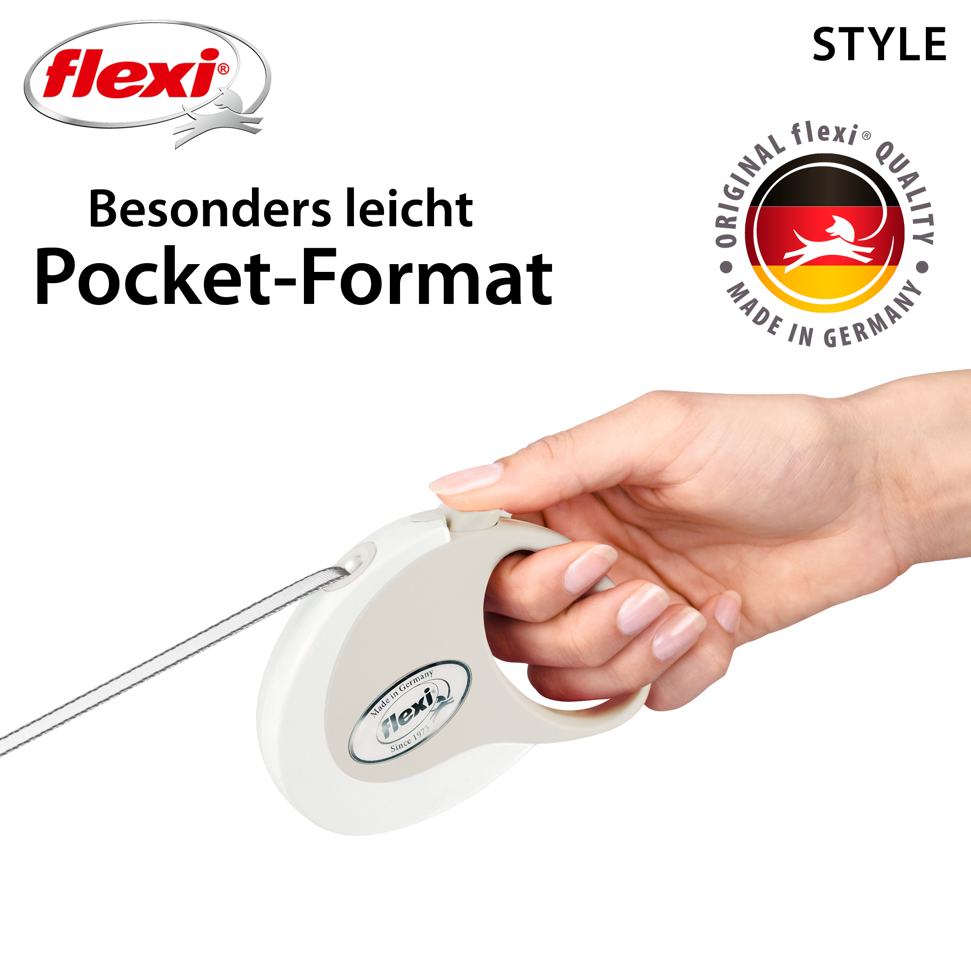 Flexi Hundeleinen Flexi Style Gurt weiß S, 3 m, 12 kg