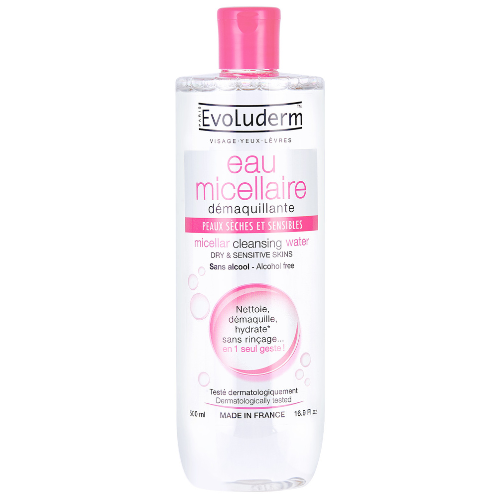 evoluderm Eau micellaire Eau Micellaire Démaquillante Peaux Sèches et Sensibles - 500 ml