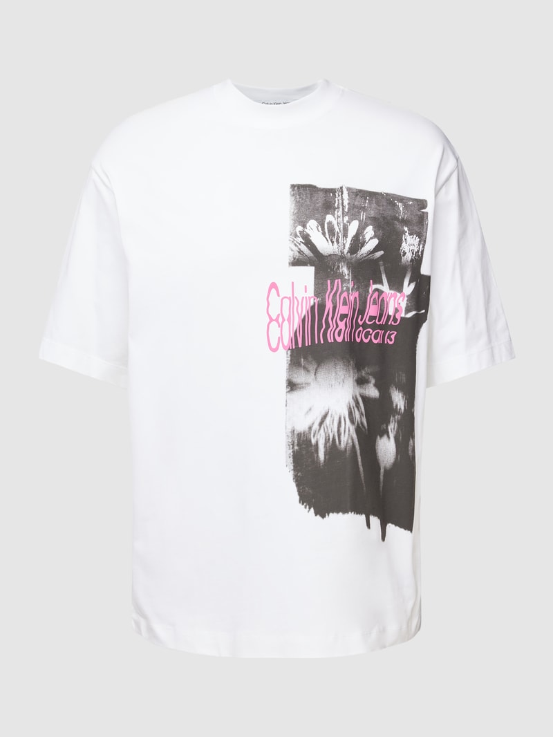 T-Shirt mit Logo-Print T-Shirt mit Logo-Print Modell 'DISRUPTED' in weiss