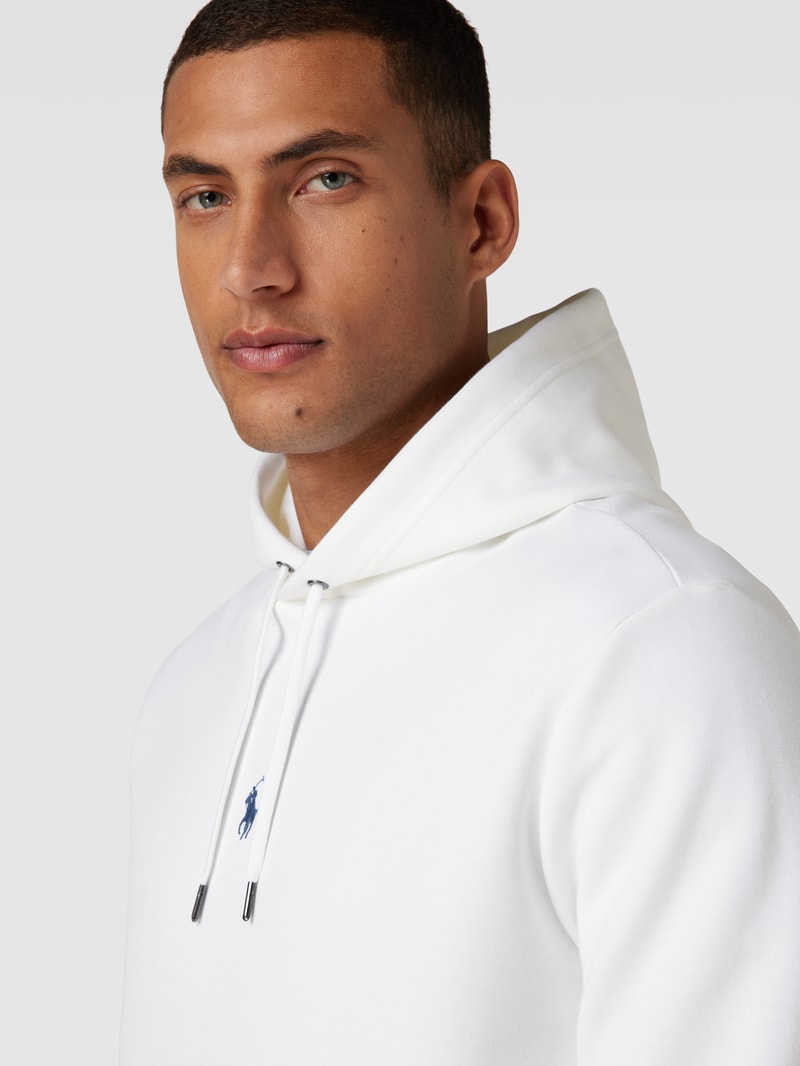 Hoodie mit Label-Stitching in weiß