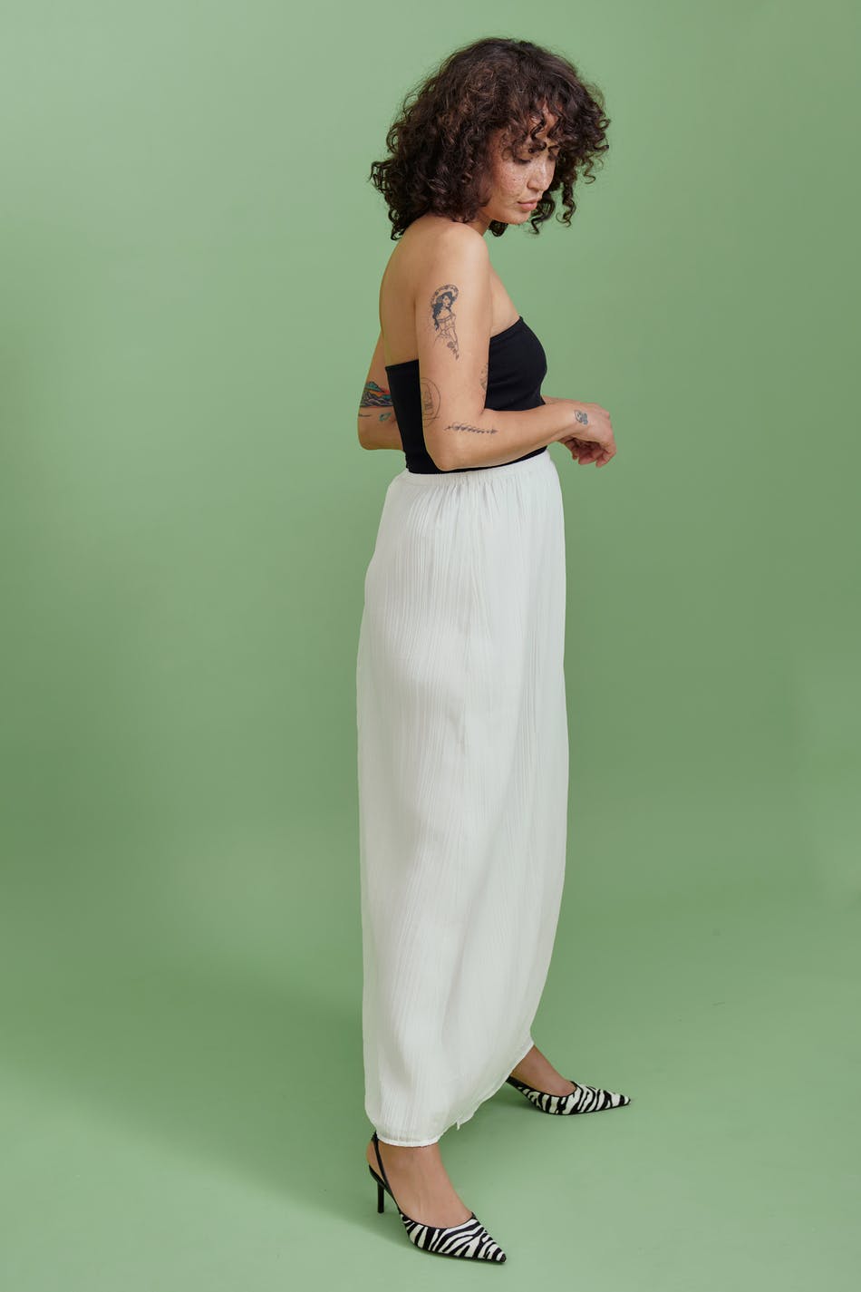 Crinkle maxi skirt