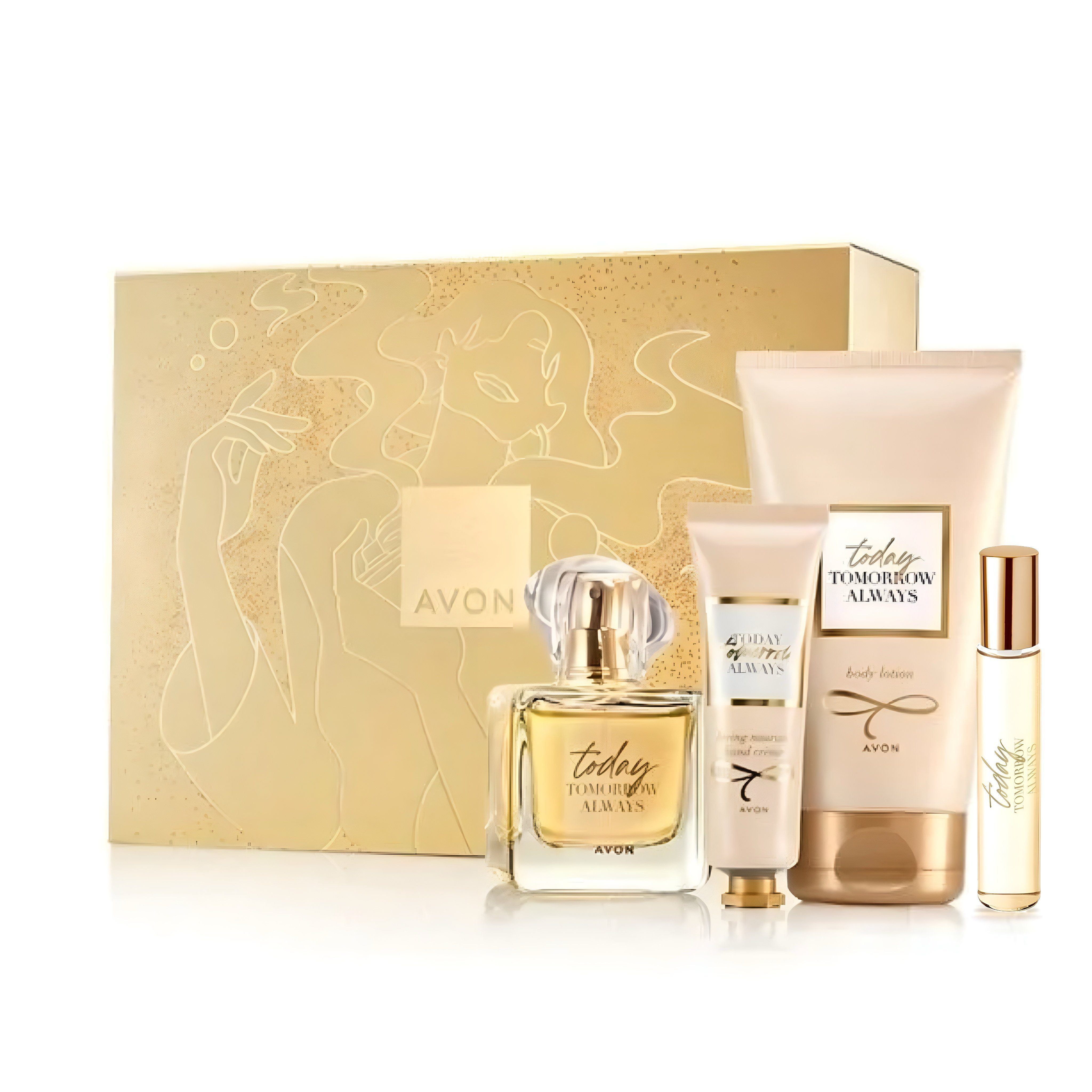AVON Cosmetics Pflege-Geschenkset TTA TODAY Eau de Parfum 50 ml 10 ml Bodylotion 150 ml Handcreme 30 ml für Damen Einzigartiger Duft: Noten von Neroli, Schmetterlingsblüte, Seidenmoschus. Vollständiges Dufterlebnis: Freesien, Hibiskus, Moschus, Zeder