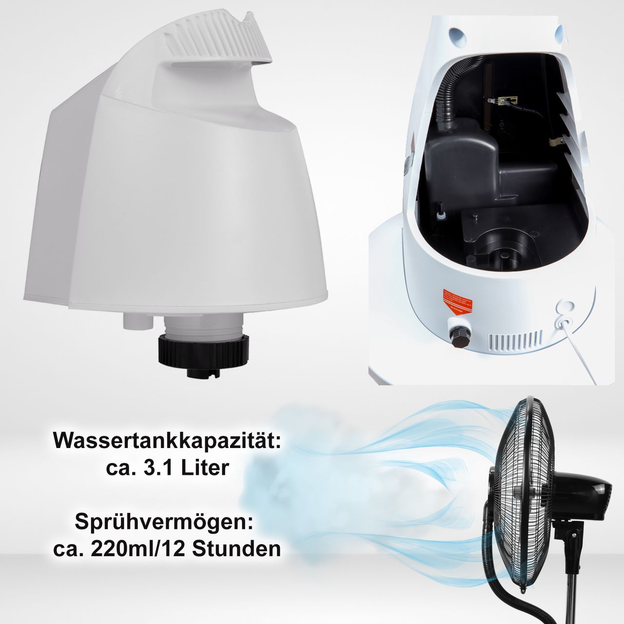 TroniTechnik Standventilator Turmventilator Vernebler SV05 40cm, inkl. Oszillation