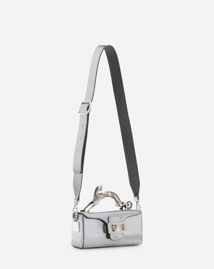 SAC PENCIL CAT NANO EN CUIR MÉTALLISÉ