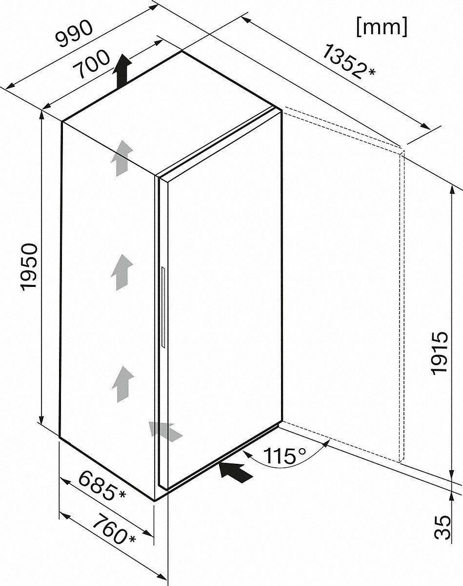 Miele Gefrierschrank FN 29474 ws, 195 cm hoch, 70 cm breit