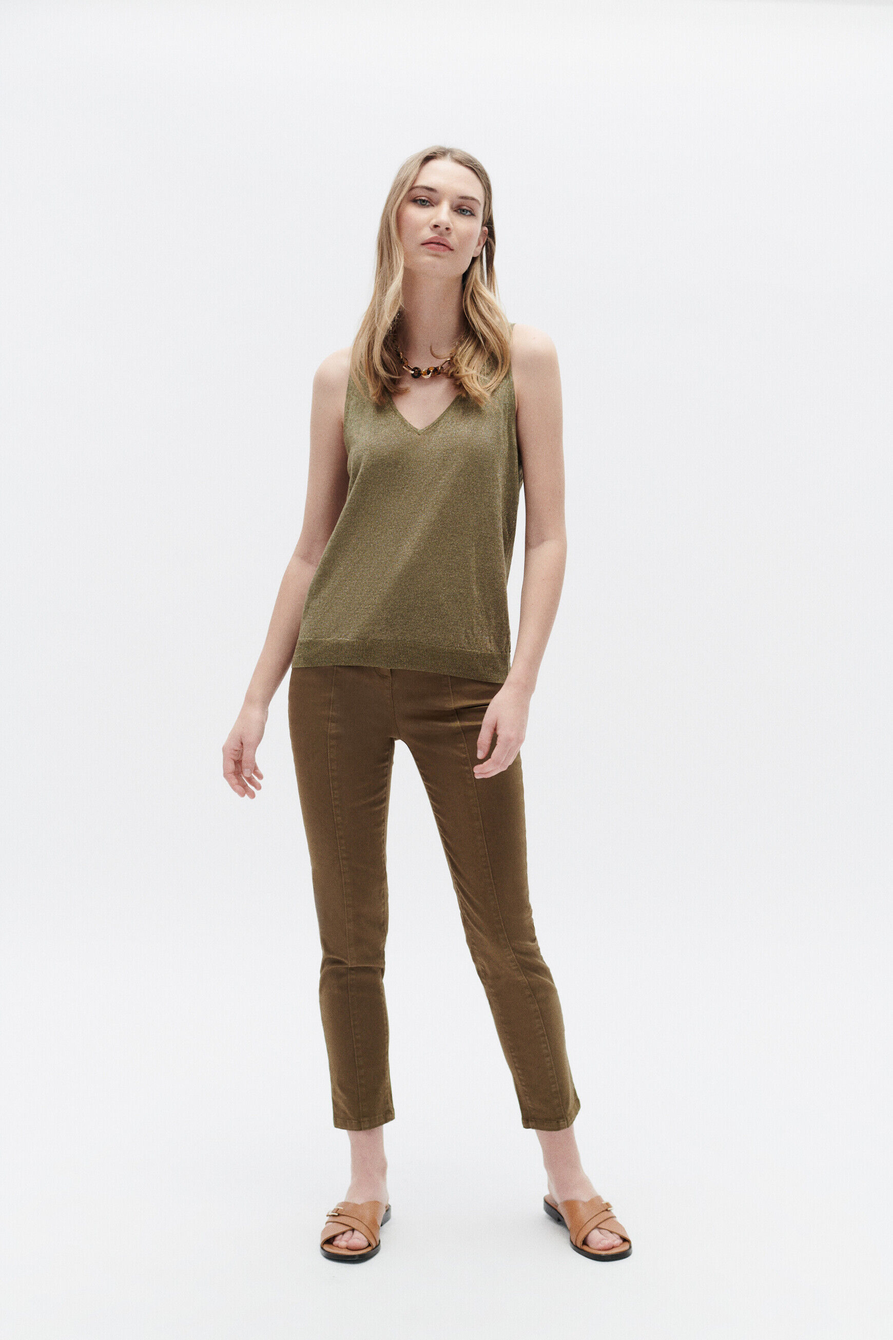 top nolwenn vert olive femme