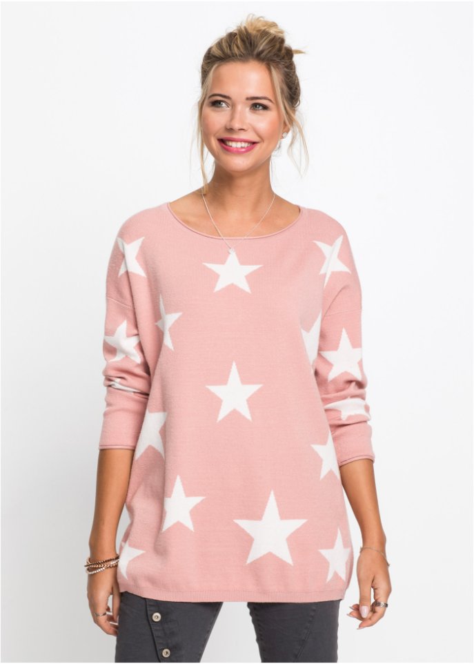 Strickpullover mit Sternenprint