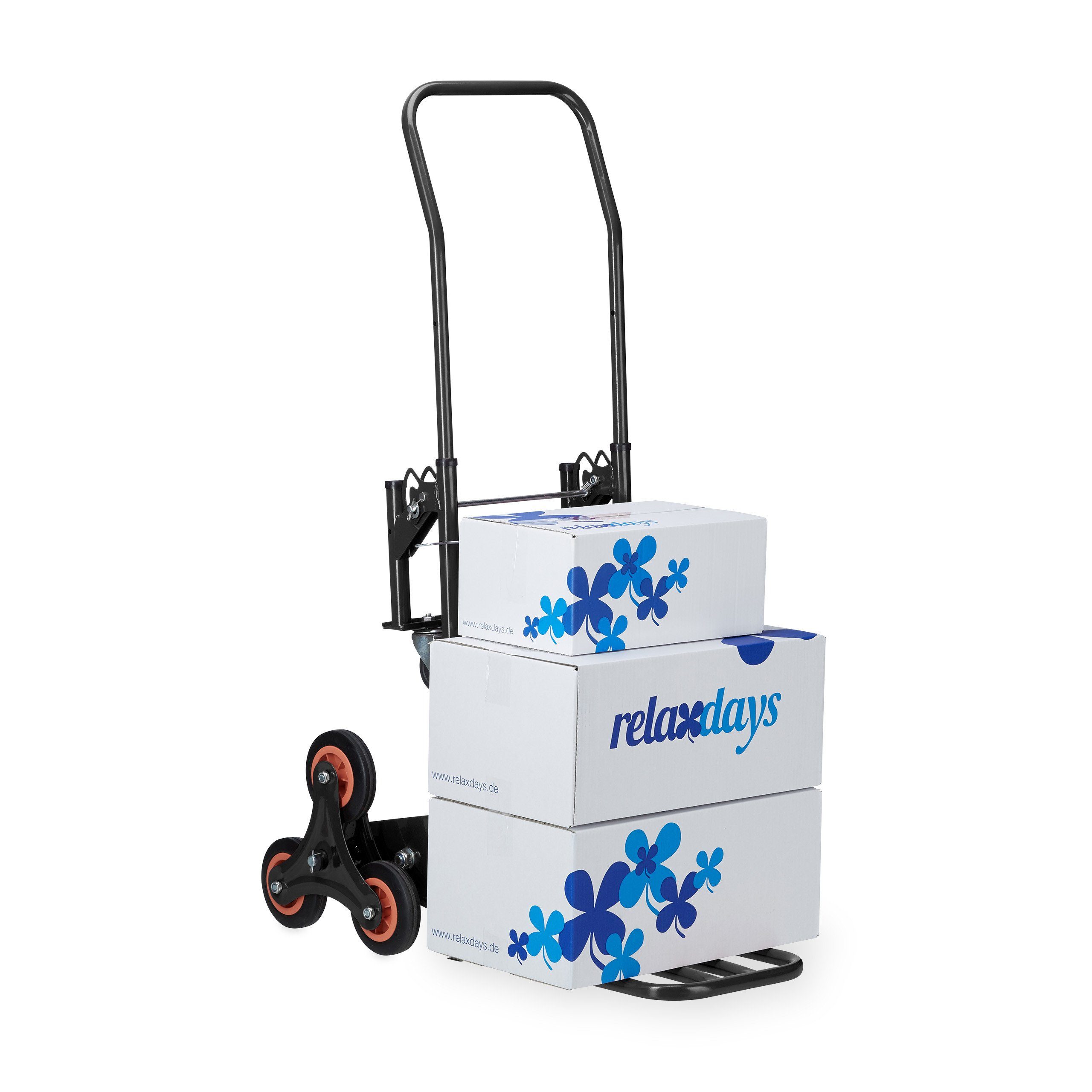 relaxdays Treppensackkarre Sackkarre Treppensteiger schwarz