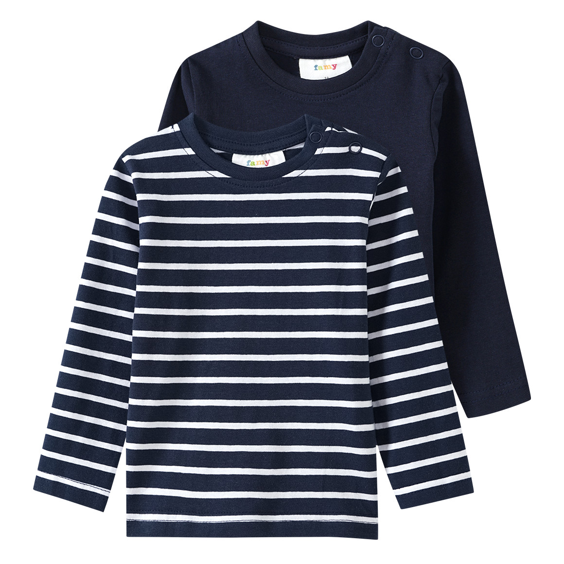 2 Baby Langarmshirts im Basic-Style