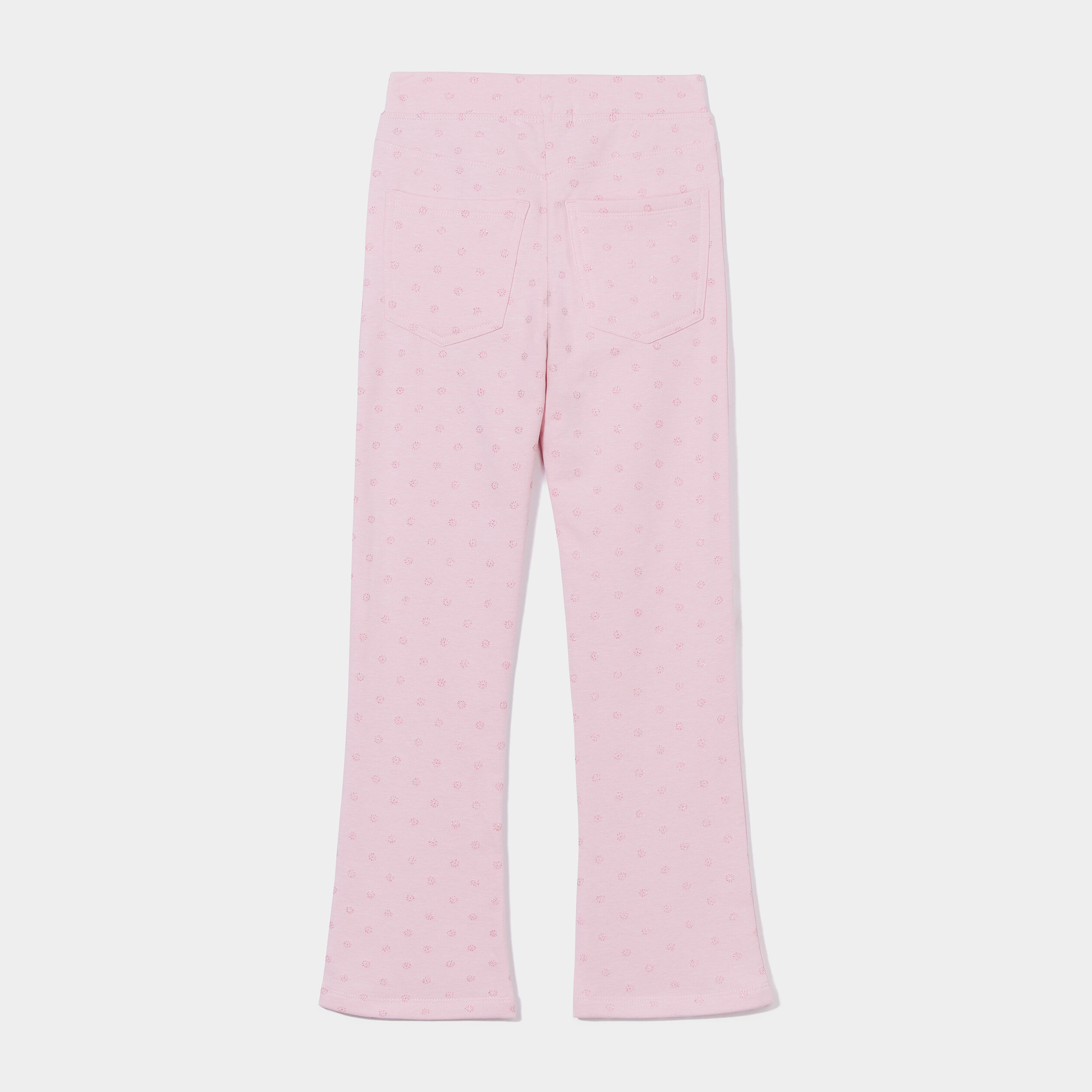 Pantalon flare taille élastiquée rose poudrée fille | La Halle