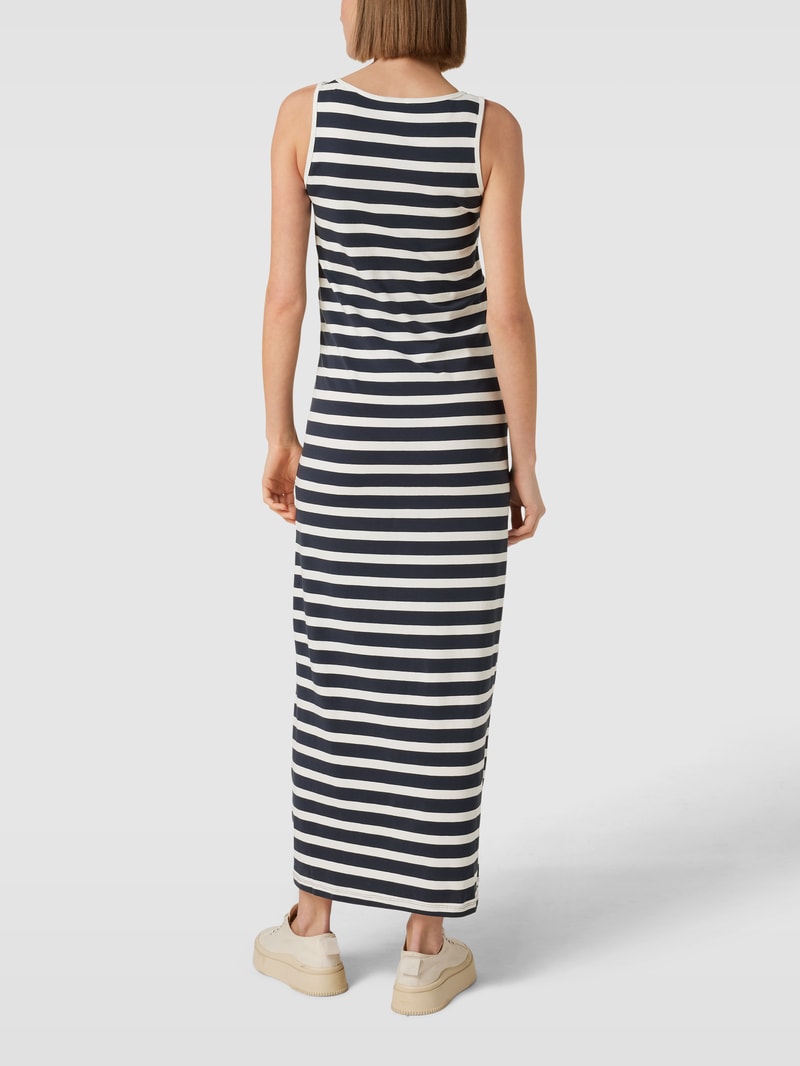 Ärmelloses Umstands-Maxikleid mit Streifenmuster in marineblau