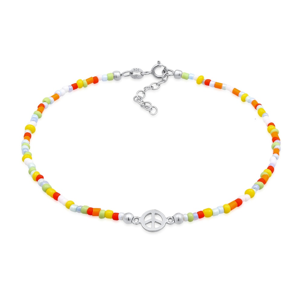 Elli Elli Bracelet de Cheville Femmes Bracelet de cheville Peace Symbole Perles de ver Bijoux