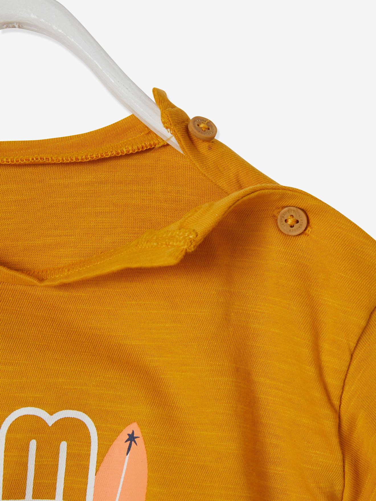 Vertbaudet Baby Mädchen Kleid im 2-in-1-Look, Knotendetail Oeko-Tex - senfgelb