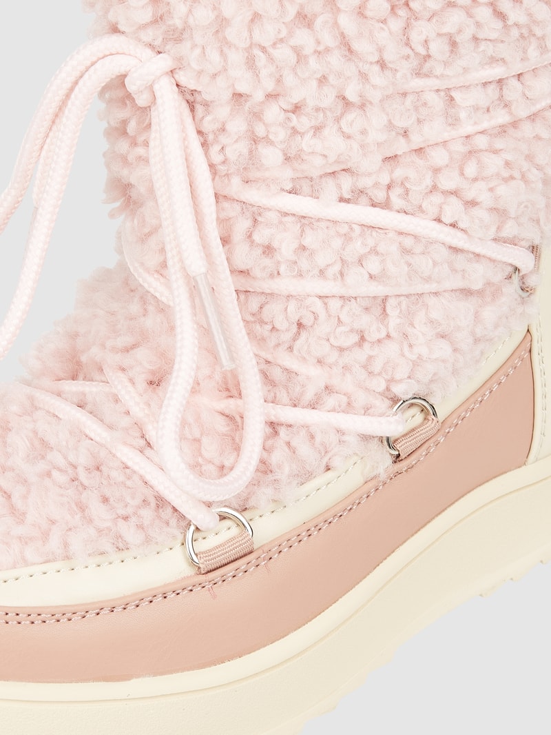 Boots mit Teddyfell in rosé