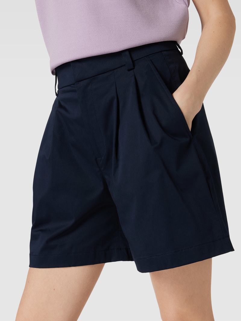 Bermudas mit Bundfalten in marineblau