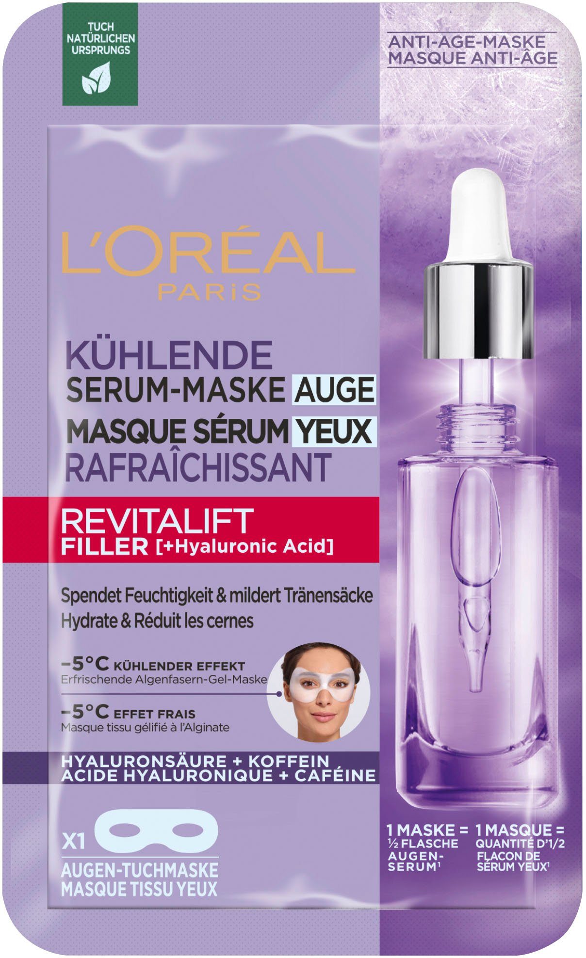 L'ORÉAL PARIS Augenmaske Revitalift Filler Augen Tuchmaske