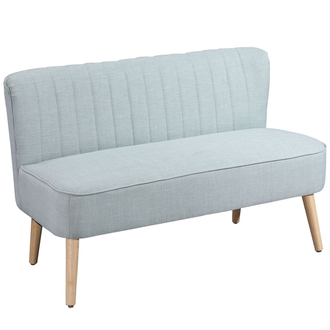 HOMCOM 2-Sitzer Stoffsofa Polstersofa Sitzmöbel Loungesofa Hellgrün 117 x 56,5 x 77 cm
