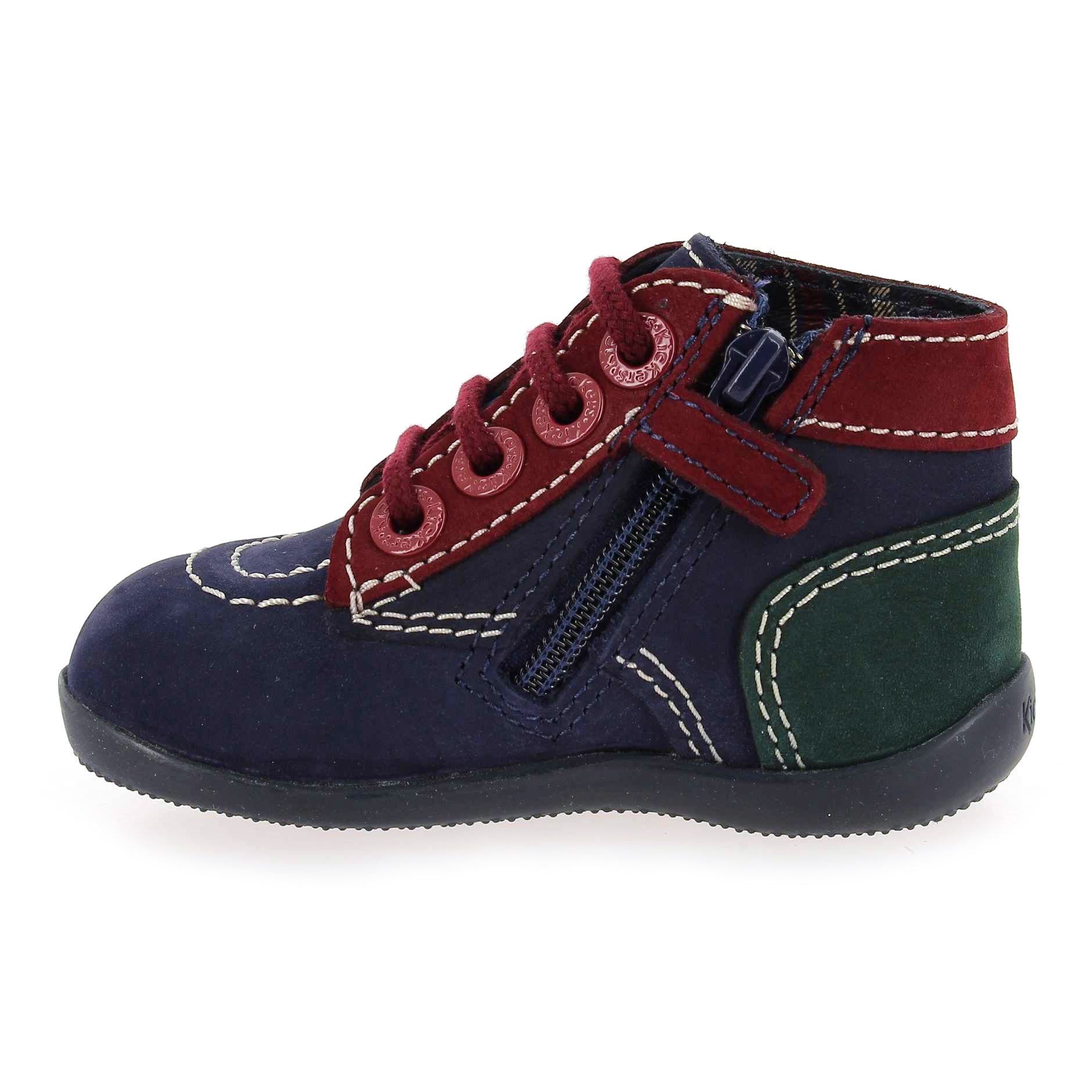 Kickers  BONZIP-2 TRICOLOR - Marine Rouge