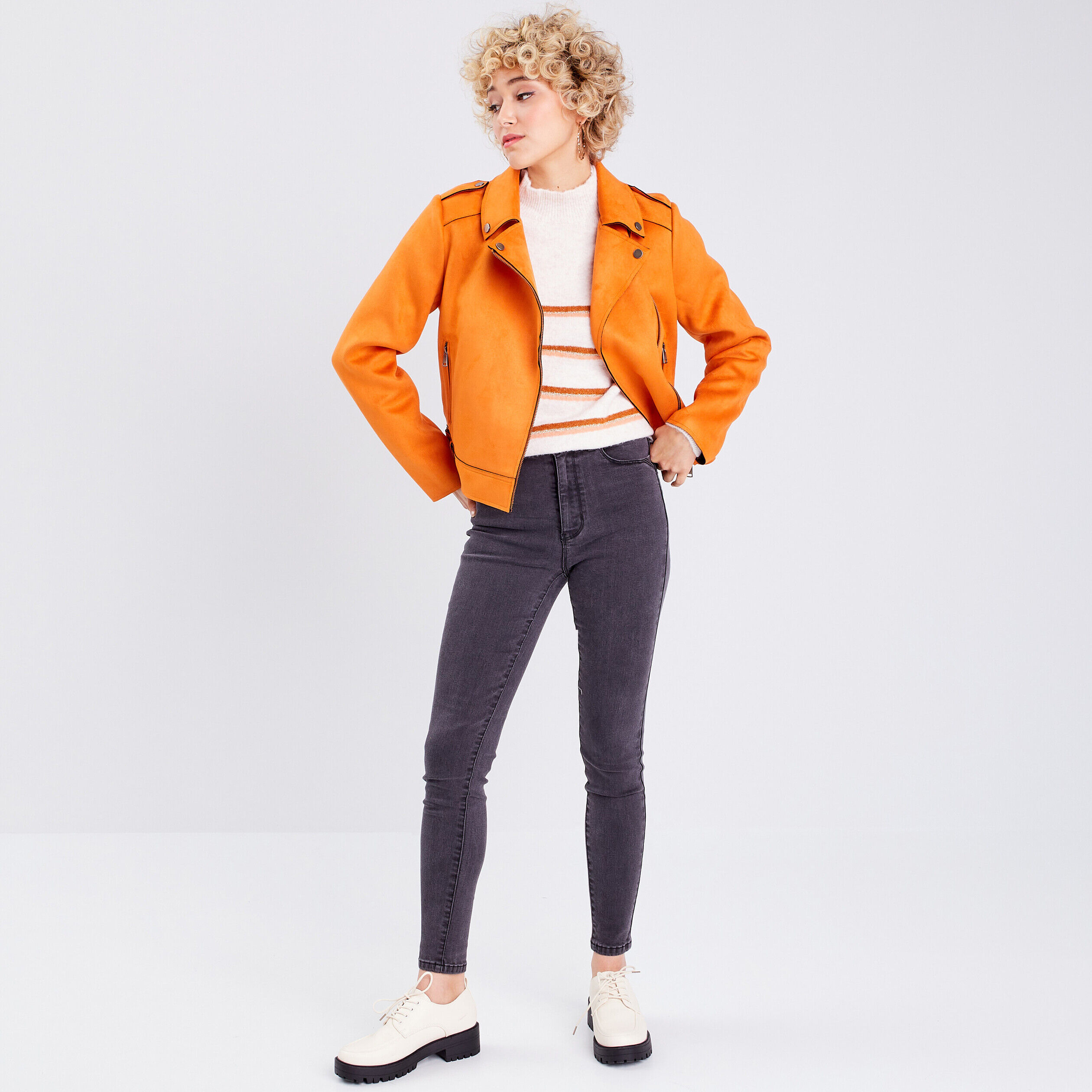 Pull avec col montant ecru femme | Cache Cache
