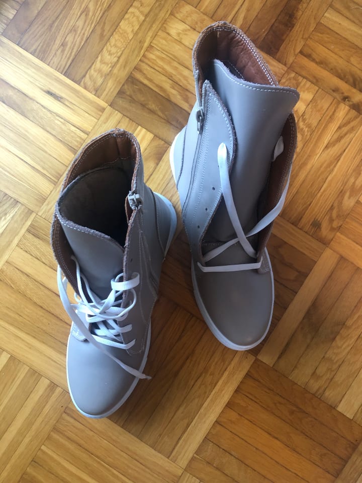 Noosy Leder-Boots in Beige günstig kaufen 39