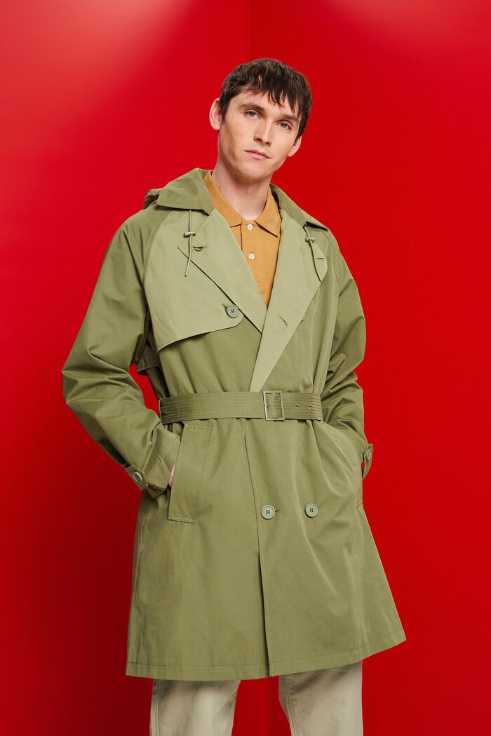 Kurzer Trenchcoat mit Kapuze