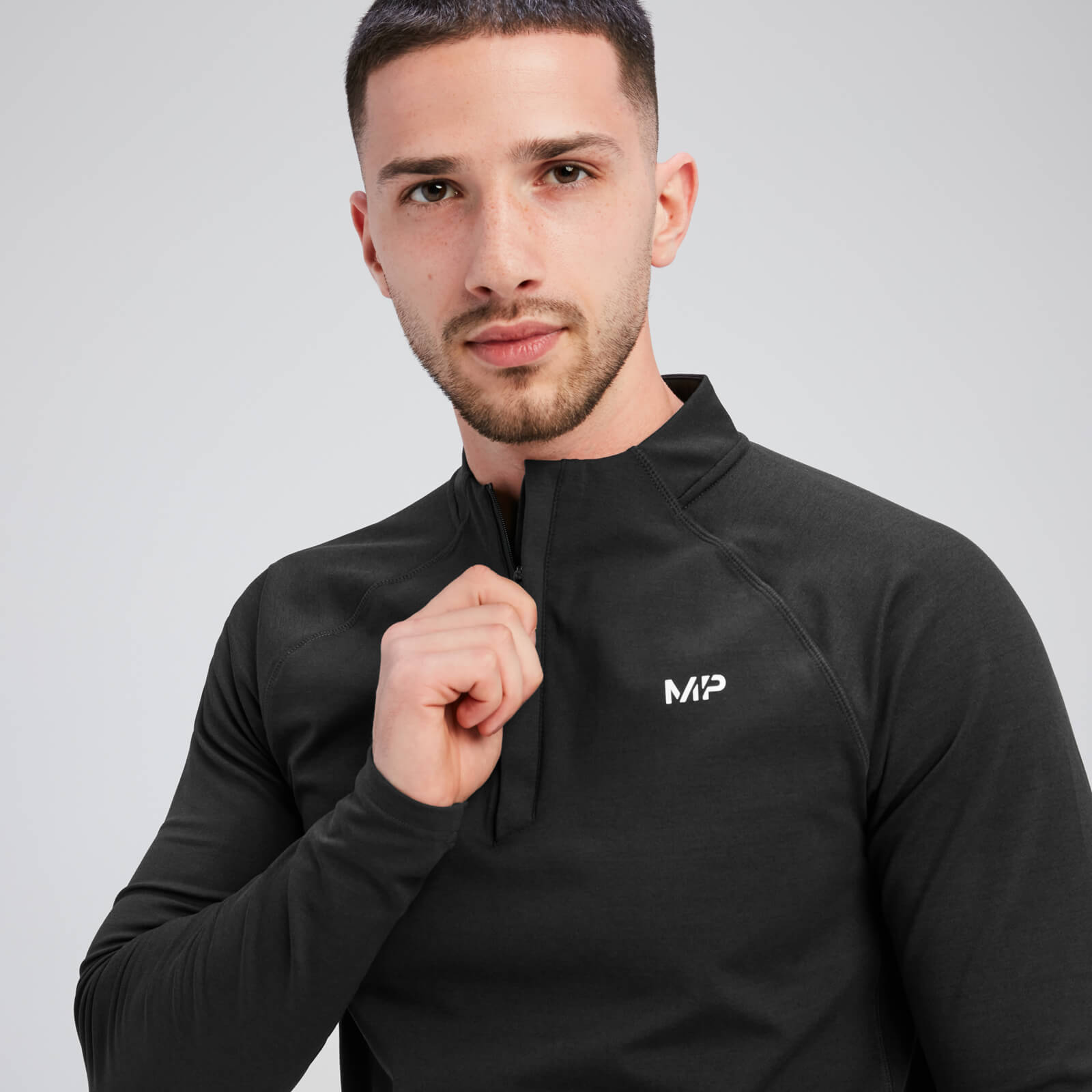 Haut à fermeture éclair ¼ MP Tempo pour hommes – Noir