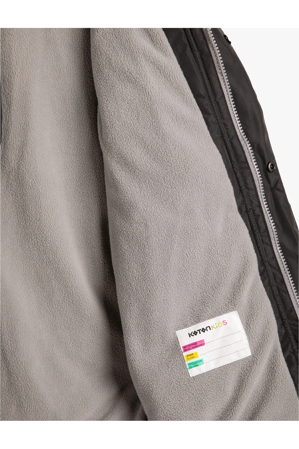Koton  Lange Pufferjacke mit Fleecefutter und gesteppter Windklappe mit Kapuze