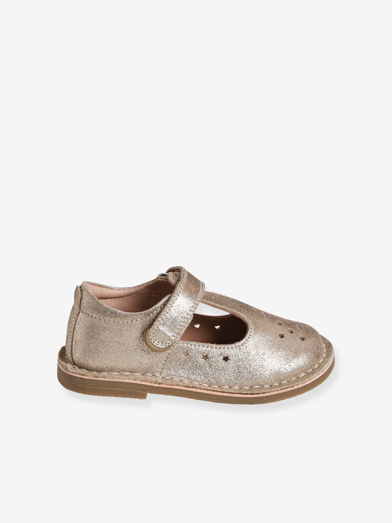 Salomés cuir fille collection maternelle dorée