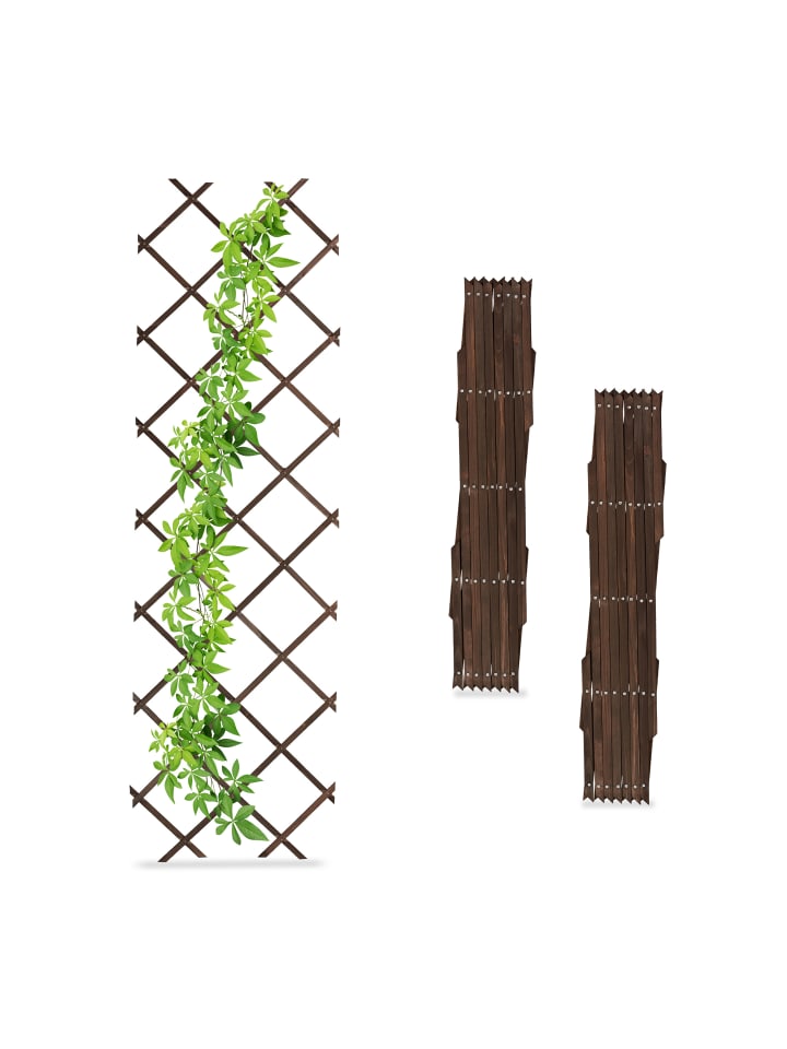 relaxdays 3 x Rankgitter in Braun - (B)60 x (H)180 cm günstig kaufen onesize