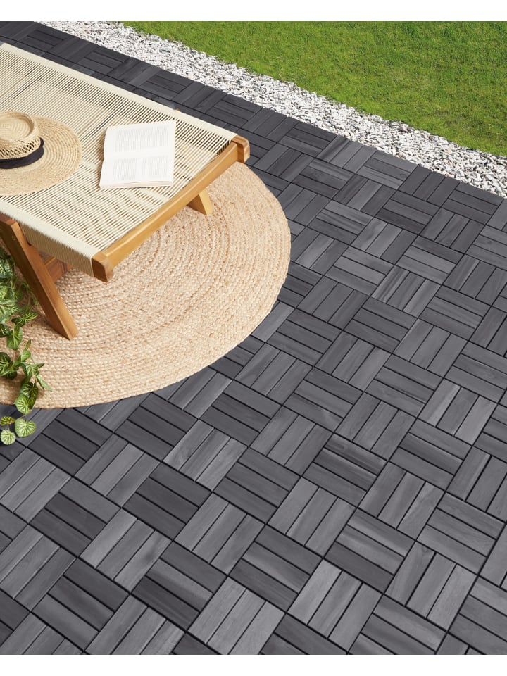 Beliani 10-tlg Outdoor Bodenbelag ACERENZA in Grau günstig kaufen onesize