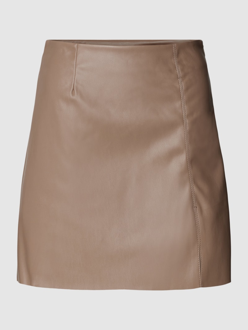 Minirock in Leder-Optik Modell 'CLARA' in taupe