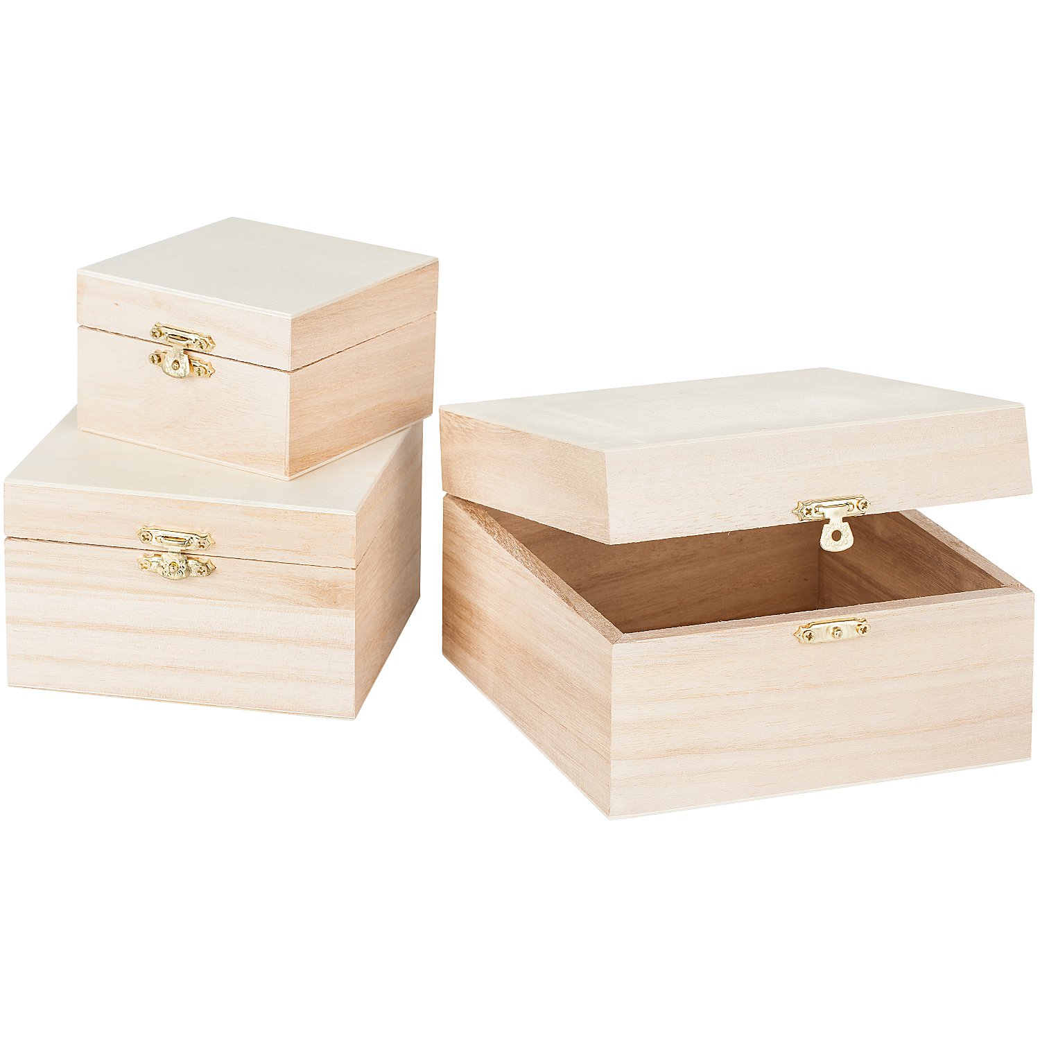 Schatullen aus Holz, 3 Stück