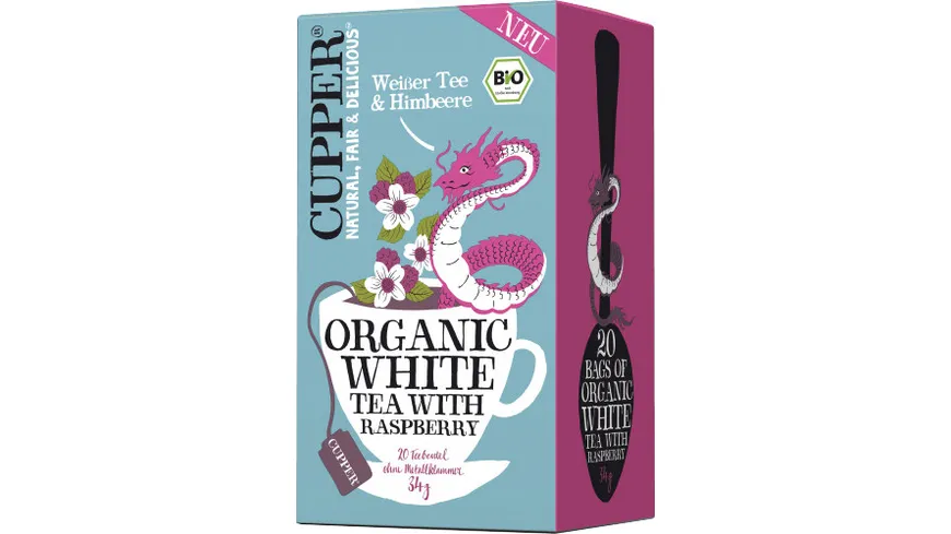 CUPPER Weißer Tee Himbeere 34 g