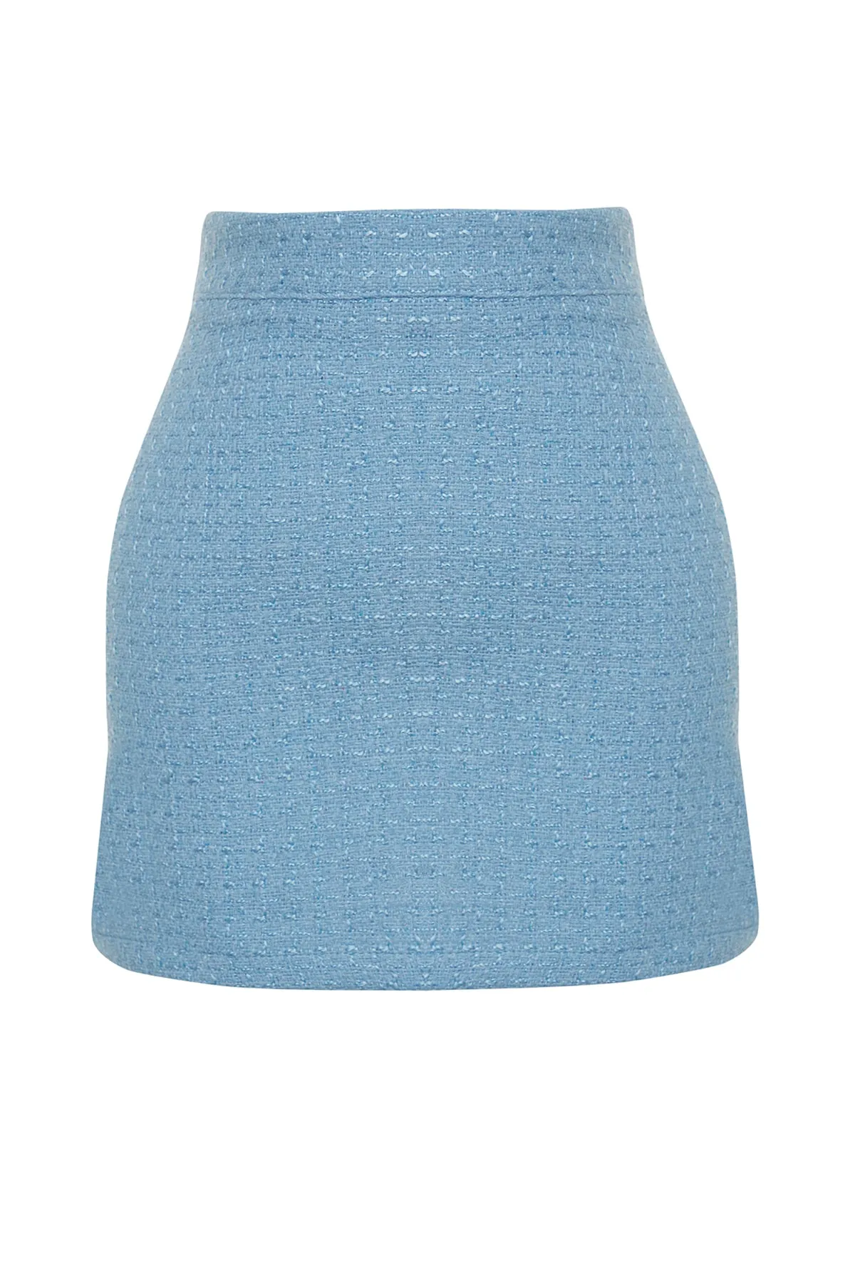 Trendyol Collection  Blauer Mini-Webrock aus Tweedstoff TWOAW23ET00105