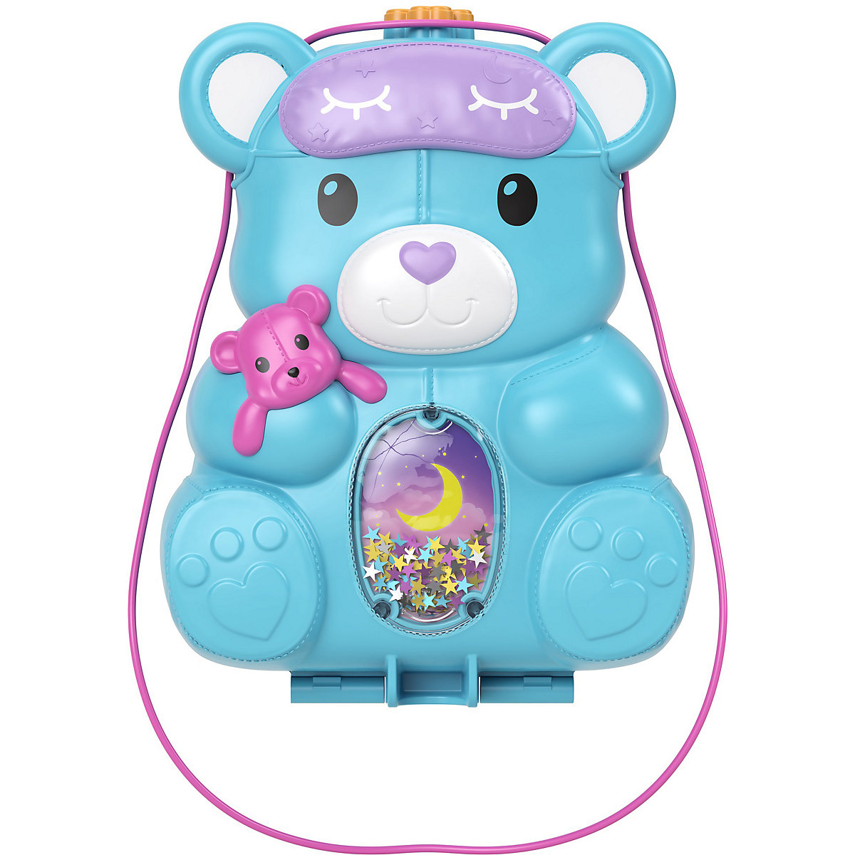 Polly Pocket Sleepover Teddybär-Tasche, inkl. 2 Figuren & Zubehör