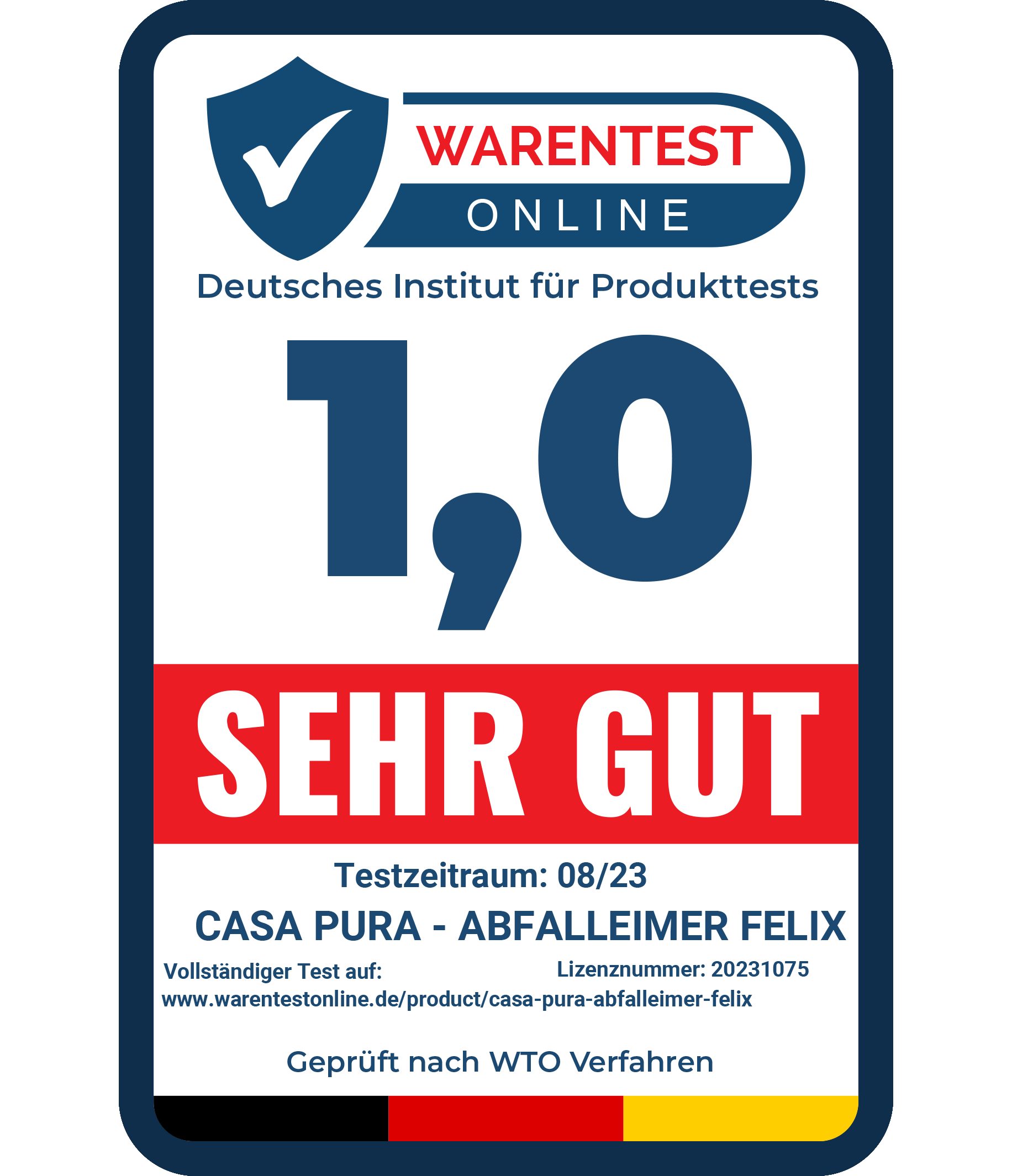 casa pura Mülltrennsystem Felix, Abfallbehälter aus Edelstahl, Verschiedene Farben & Größen, 30 Liter Fassungsvermögen