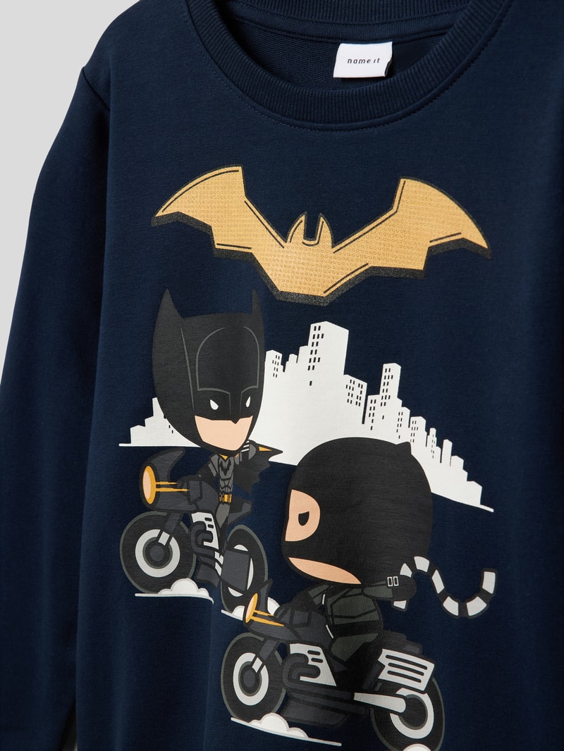 Sweatshirt mit Motiv-Print in blau