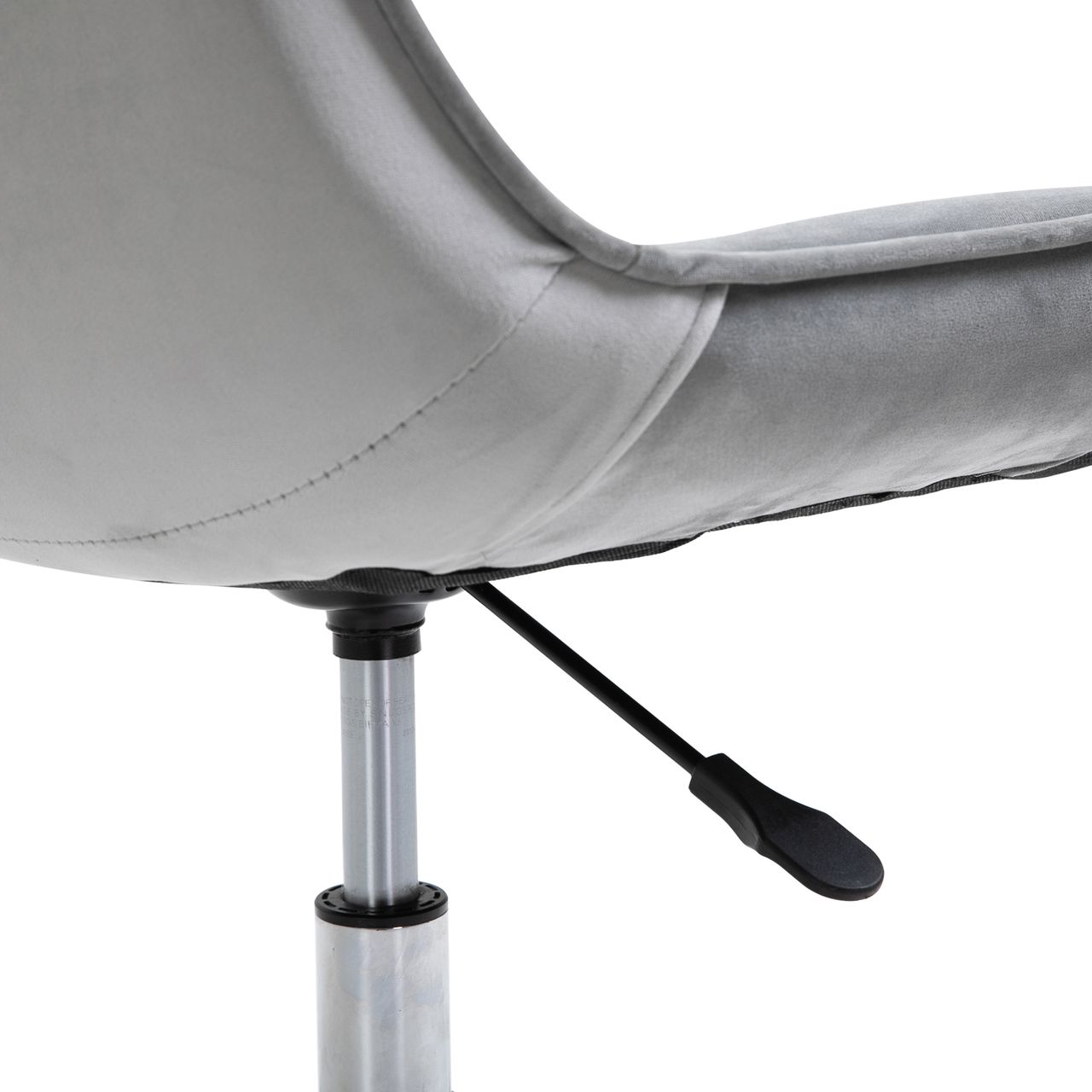 HOMCOM Bürostuhl Schreibtischstuhl Drehstuhl drehbar Höhenverstellbar 360°, Samtstoff, Grau, 52,5 x 60 x 82-91 cm